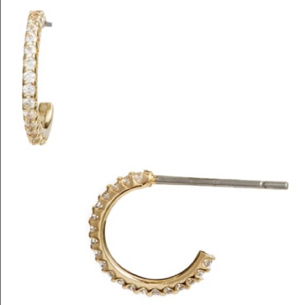 Nordstrom Pave Huggie Hoop Earrings